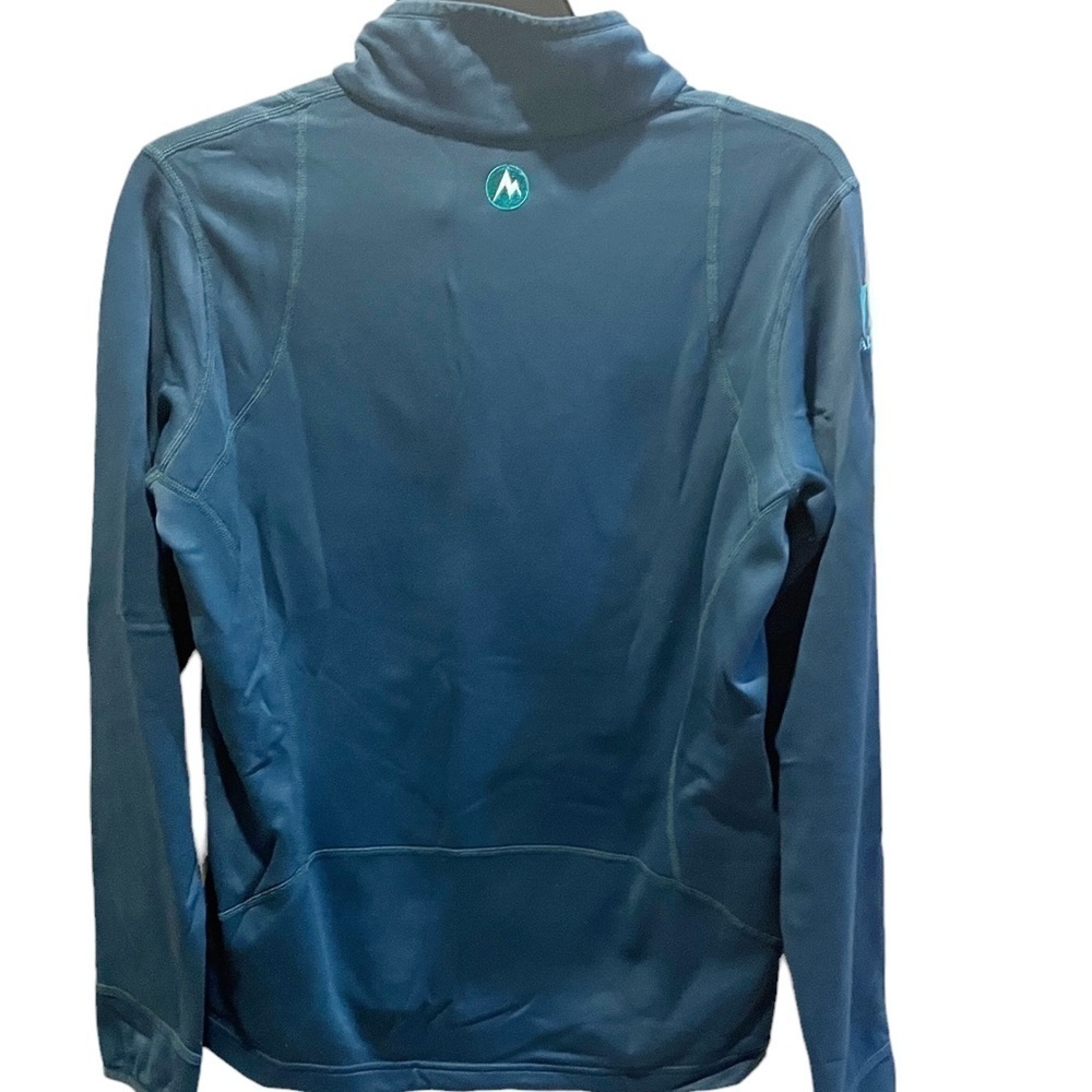 Marmot Nylon/Elastane 1/2 Zip Teal Fleece Lined Pullover Sz M - Picture 2 of 11
